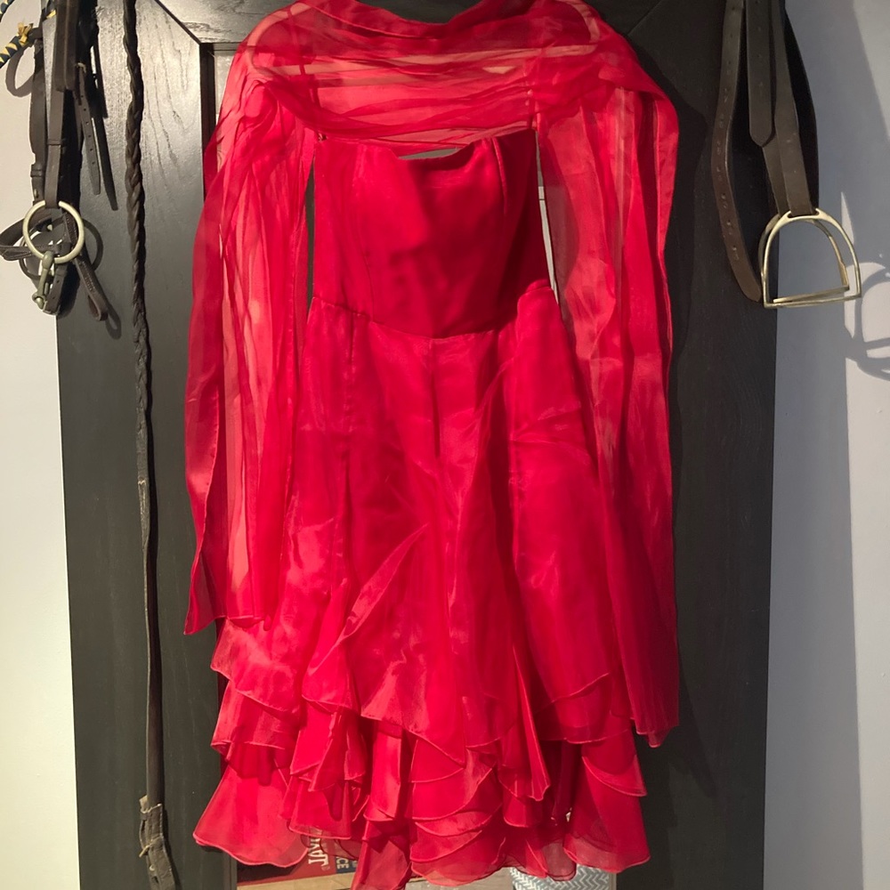 Red 100% silk dress